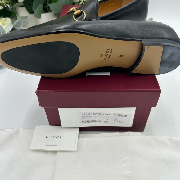 Men\'s Gucci JORDAAN Leather horse bit loafers size 11 fits 12 US made in Italy main image 8